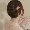 Nuevo pasador de hoja de ginkgo para mujer, pinza para el pelo de bola, accesorios para ropa china cheongsam, pinza de palabra, borla, joyería simple, al por mayor
