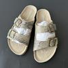 Novedad Verano 2025 Chanclas de Corcho con Doble Hebilla, Zapatos de Mujer Elegantes y Versátiles para Ponerse Fácilmente con Estampado de Serpiente, Venta al por Mayor para Exportación