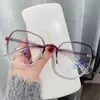 Lentes Negros de Montura Grande, Lentes Planos Anti Luz Azul, Gafas Simples Antirradiación, Se Pueden Equipar con Graduación para Miopía 30016