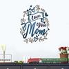 Dia das Mães Transfronteiriço Te amo mãe azul inglês decorativo quarto autoadesivo removível pvc adesivos de parede mural