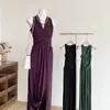 Moda Estilo Puro Desejo Vestido Regata Decote V de Alta Qualidade para Mulheres Verão Novo Divisão Transfronteiriça Sem Mangas Vestido Elegante