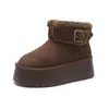 Botas de Nieve del Noreste para Mujer 2026 Invierno Nuevas Versátiles Suela Gruesa que Aumenta la Altura Felpa Adicional Engrosadas para Personas Bajas Botas de Nieve para Mujer de Moda