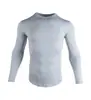 Camiseta de compresión de manga larga, simple y deportiva, muy elástica, de secado rápido, transpirable, que absorbe el sudor y ajustada al cuerpo, con un diseño 3D amigable con la piel, adecuada para entrenamiento de fitness