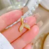 Ouro CobreRosa Diamante Cauda de Peixe Princesa Fashionável Comércio Exterior Transfronteiriço DIY Joias Cobre Zircônia Micro-Incustado Pingente Acessórios