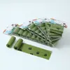 0.8 Rollo de Bolsas para Excrementos de Mascotas Impresas de Seda Desechables Verdes Ecológicas para Gatos y Perros Venta al por Mayor