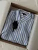 Camisa de Lino Rayas Azules y Blancas de Ramio con Protección Solar para Mujer Diseño Francés Holgada Elegante Camisa de Lino de Alto Hilo Rayas Azules