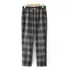 Pantalones Casuales a Cuadros de Primavera para Mamás de Mediana Edad, Pantalones de Pierna Recta Elegantes y Versátiles para Mujeres de Mediana Edad y Mayores, Adecuados para Primavera y Otoño