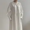 Enviado desde Dongdaemun, Corea del Sur, nuevo vestido camisa casual de estilo nicho de otoño para mujer falda larga 17969