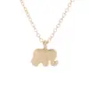 Nueva Moda Caricatura Tarjeta de Papel de Buena Suerte Elefante de la Suerte Collar de Aleación Animales Lindos Europeos y Americanos Decoración Exquisita