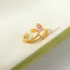 Anillo de Zirconia Gota de Perfume de Tulipán Anillo de Moda Anillo para Dedo Índice Joyería Personalizada Estilo Fresco Anillo de Tulipán