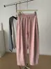 Elegantes pantalones de retazos plisados con dobladillo curvo para mujer, colección principios de otoño 2026, pantalones casuales de cintura alta adelgazantes, pantalones de chándal petite estilo coreano