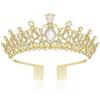 Corona nupcial transfronteriza tocado aleación pedrería diadema corona de boda accesorios para el cabello de cumpleaños fiesta Diadema Joyería de venta caliente