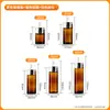 Botella cuentagotas de vidrio ámbar transparente para aceites esenciales, 30 ml/50 ml, botella dispensadora de sérum cosmético, botella cuentagotas de vidrio