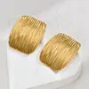 Pendientes de acero inoxidable serie geométrica retro moda europea y americana para mujer, pequeños, frescos, con temperamento, lujo ligero, nicho, sensación de alta gama