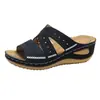 Comercio exterior transfronterizo 2026 pantuflas de talla grande, sandalias bordadas multicolor, zapatos casuales de moda planos de boca de pez para mujer