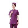 Mono de enfermera de hospital con traje morado dividido, manga corta y manga larga, para sala de operaciones, departamento de emergencias, uniforme médico para mujeres
