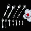 Mini Vajilla de Simulación Tenedor Cuchara de Aleación Juego de Juguetes de Comida Miniatura Accesorios para Muñecas Kerr Accesorios para Juguetes
