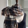 Chal Monocromático de Invierno de Felpa Liso Estilo Perezoso Color Sólido Mohair Grande de Lana Cálida Bufanda Estilo Estudiante Transfronterizo