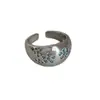 Anillo de fuegos artificiales elegante y exquisito para mujer, lujo ligero, moderno, único, anillo abierto versátil, borde ancho, anillo de moda para el dedo índice de celebridad de internet