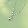 Colar de Zircônia Cúbica Gota d'Água Luxo Leve Simples Temperamento Alto Padrão Exquisito Personalidade Gentil Nicho Doce Corrente para Clavícula Dropshipping