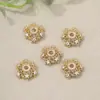 Bandeja de Flor Estrella de Zirconia Chapada en Oro de 18 Quilates Pulsera de Pareja Hecha a Mano DIY Colgante de Collar Accesorios de Joyería Listos para la Venta