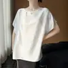 Tecido acetinado com acabamento brilhante, gola redonda, simples e elegante, mangas morcego, casual e descontraído, estilo primavera-verão, blusa casual para mulheres