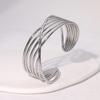 Pulsera Geométrica Simple de Estilo Frío Transfronteriza Europea y Americana Amor Flor Oro Francés Chapado Acero Inoxidable para Mujer