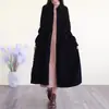 Gabardina Vintage Artística de Pana para Mujer, Otoño/Invierno Larga de un Solo Botón a Rayas Suelta