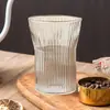 Taza de Agua de Cintura de Órgano Suministro Taza de Café de Vidrio con Rayas Verticales Taza de Té con Leche Taza de Jugo Taza de Bebida Taza Publicitaria de Regalo