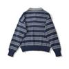 25073-25 Verano Nuevo Estilo Francés Estilo Retro Moderno Casual Perezoso Manga Larga Jersey de Punto Rayas
