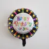Globo de aluminio de 18 pulgadas con forma de bola Idioma occidental Cumpleaños Bebé Niños Decoración de fiesta Arreglo Globo de papel de aluminio Venta al por mayor