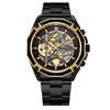 Amazonforsining Reloj de Moda Casual para Hombre Correa de Acero Hueco Resistente al Agua Reloj Mecánico Automático