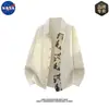 Camisa de Manga Larga con Solapa Estampado Estilo Chino Marca NASA para Hombre Otoño Sensación de Hielo Transpirable Casual Alta Calidad