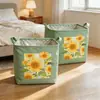 Cesta de almacenamiento para coche de girasol estilo pintura al óleo, organizador plegable de gran capacidad para maletero para aperitivos y artículos varios