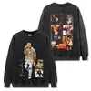 Camiseta Masculina de Manga Curta Vintage Lavada com Estampa Travis Scott, Estilo Americano High Street Transfronteiriço, Top Tendência de Verão com Gola Redonda