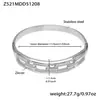 Mili Bracelete Aberto Vazado de Aço Inoxidável de Alta Qualidade Combinação Banhado a Ouro 18K Bracelete com Fivela Elegante Simples e Atmosférico