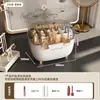 Caja de almacenamiento de lápiz labial a prueba de polvo, caja de escritorio para cosméticos, con tapa, estilo Ins avanzado, estante de almacenamiento de lápiz labial con esmalte de labios