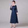 Vestido de Moda Fresco y Elegante Estilo Japonés Otoño 2026 Nuevo Vestido de Noche de Corte Ajustado con Cuello Redondo para Mujer