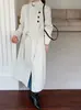 Abrigo de Lana Doble Cara con Cuello Alto y Cinturón Largo para Otoño e Invierno, Simple para Viajes, Lana Lana Cálido Espeso con Cinturón Ropa de Abrigo