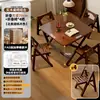 Mesa de Mahjong Artesanal de Madera Maciza, Mesa de Comedor Plegable para Uso Doméstico, Mesa de Comedor Sencilla para Apartamentos Pequeños, Mesa Cuadrada