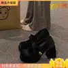 Zapatos de tacón alto de cuero para mujer, estilo francés Ins, elegantes, 2026, Zapatos Mary Jane de tacón grueso vintage, plataforma gruesa, para aumentar la altura