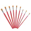 Pincel de Aceite de Varilla Roja al por Mayor Nylon Gourmet Tiza Acuarela Acrílico Pincel Recoger Recoger Herramienta de Pintura Pincel Pincel de Pintura