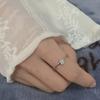 Anillo Luna de Gato Antiguo Piedra Lunar para Mujer Mori Simple Regalo de Navidad Un Ciervo Guardián Alce Anillo de Astas Mori