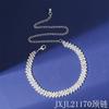 Suministro transfronterizo de moda europea y americana Super Flash diamante completo collar simple gargantilla collar collar corto de mujer