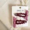 Pinza para el pelo de niños con diseño de cuadros rojos, lunares, lazo y estrella, pinza lateral, pinza para flequillo, Año Nuevo