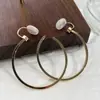 Nueva Moda Simple Círculo Grande Soporte para Espiral Antimosquitos Clip para Oreja para Mujeres Pendientes de Botón Simples Dulces Frescos Pendientes de Moda de Personalidad Lujo Ligero