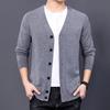 Comércio Exterior Transfronteiriço 2026 Primavera e Outono Novo Estilo Cardigã de Tricô para Jovens Homens, Suéter de Tricô Liso de Manga Longa Fino para Homens