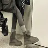 2026 Nuevos Zapatos de Algodón Engrosados de Suela Gruesa con Terciopelo Interior para Invierno Botas de Nieve Botas de Nieve con Piel Botas Cortas de Moda para Mujer que Aumentan la Altura