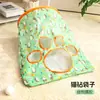 Túnel de brinquedo para gatos com papel amassável e estampa de coelhinho fofo, autoentretenimento para gatos, divertido de brincar, faz barulho quando apertado, suprimentos para animais de estimação