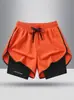 Venta al por mayor del fabricante Exportación transfronteriza Pantalones cortos de seda helada para hombre Verano Tres puntos Pantalones deportivos de playa Secado rápido Correr Fitness Entrenamiento